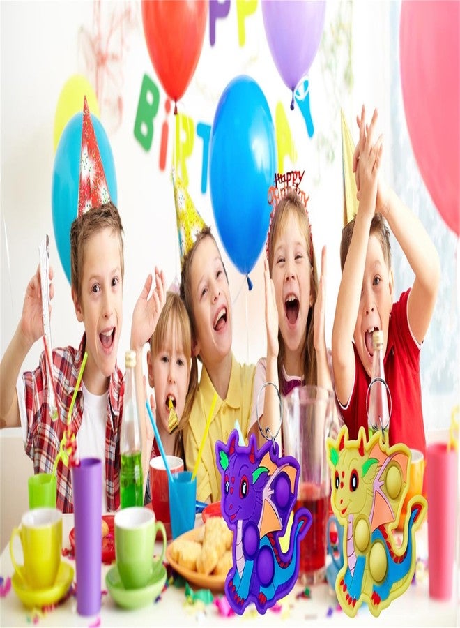 PSDFH 20 packs Bulk Dragon Baby Mini Pop Fidgets for Birthday Party Favors,Small little Backpack keychain for Classroom Students Boys kids - Image 5